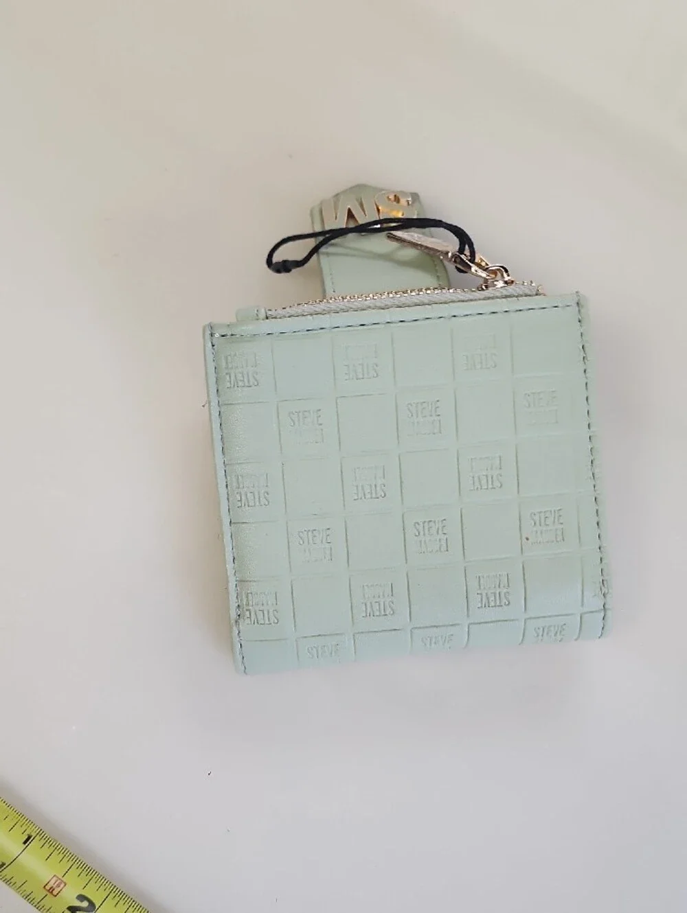 Steve Madden Pale Mint Wallet with Gold SM Accent